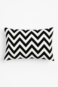 housse de coussin décorative géométrique noir et jaune 30 x 50 cm