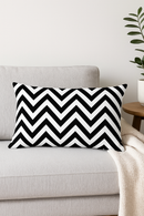 housse de coussin décorative géométrique noir et jaune 30 x 50 cm