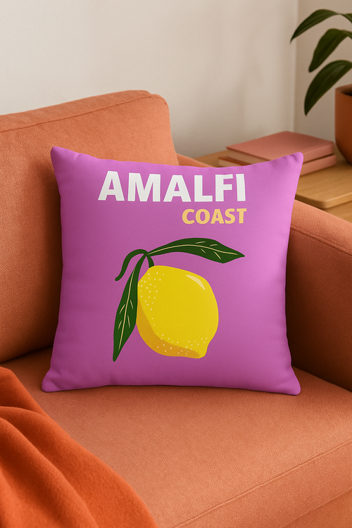 housse de coussin décorative luxe motif citron abstrait