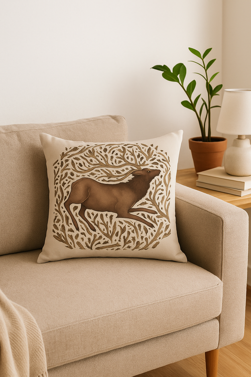 housse de coussin décorative motif animaux colorés pour intérieur