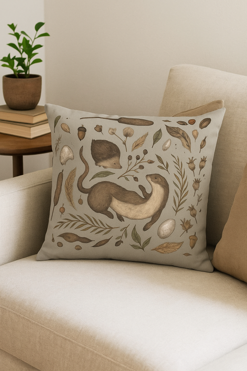 housse de coussin décorative motif animaux colorés pour salon