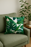 housse de coussin décorative motif cactus et plantes tropicales