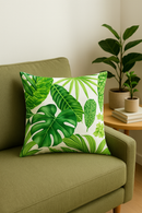 housse de coussin décorative motif cactus et plantes tropicales