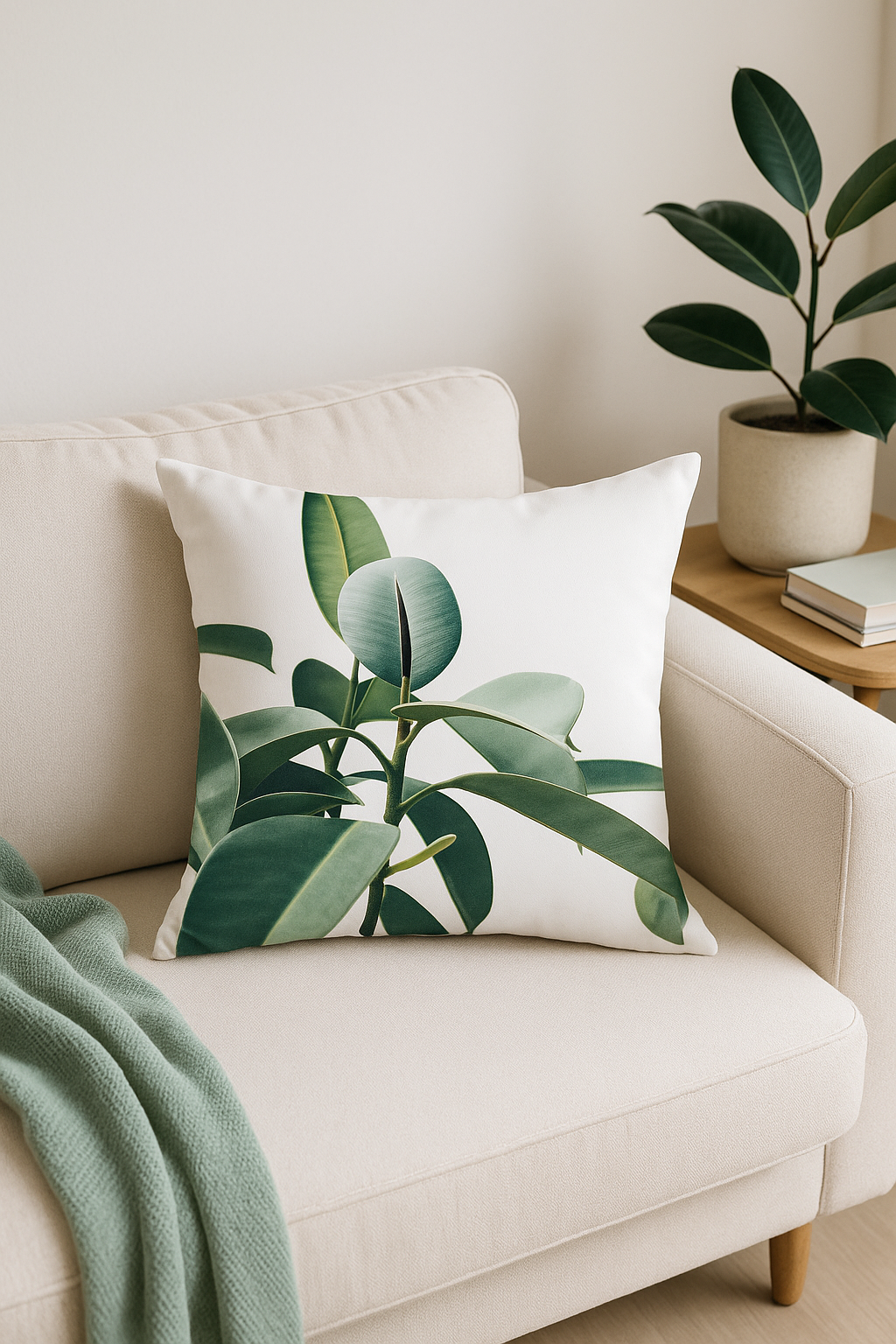 housse de coussin décorative motif cactus et plantes tropicales - vue 3 sur 2
