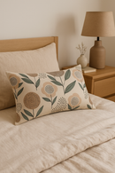 housse de coussin décorative motif feuilles de tournesol