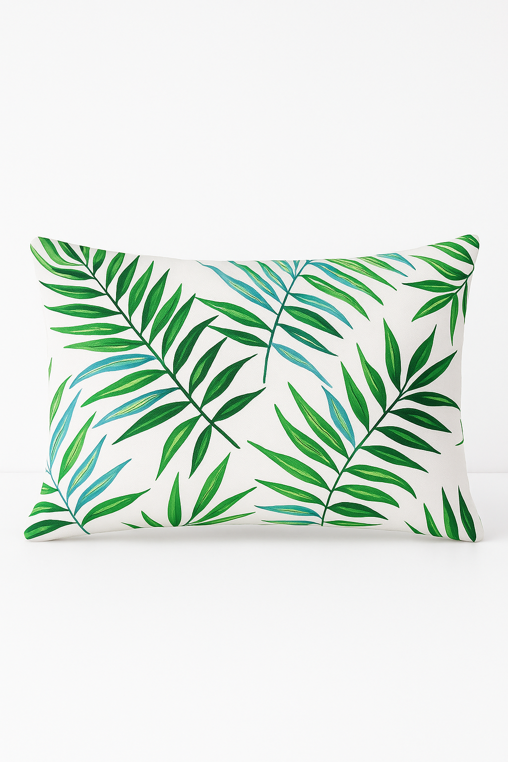 housse de coussin décorative motif feuilles tropicales vertes 30 x 50 cm