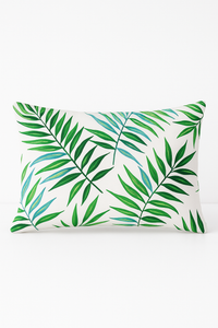 housse de coussin décorative motif feuilles tropicales vertes 30 x 50 cm