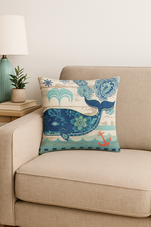housse de coussin décorative motif tortue marine en forme originale - vue 2 sur 2
