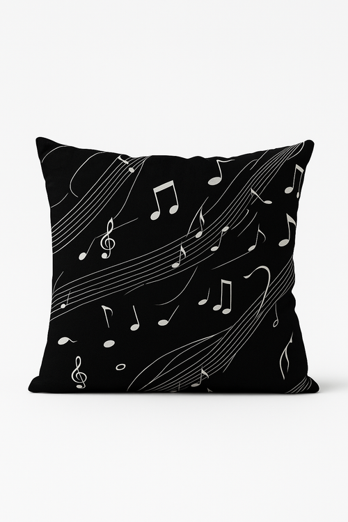 housse de coussin décorative notes de musique pour canapé et chambre