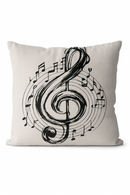 housse de coussin décorative notes de musique pour intérieur ou voiture