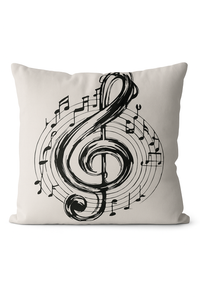housse de coussin décorative notes de musique pour intérieur ou voiture