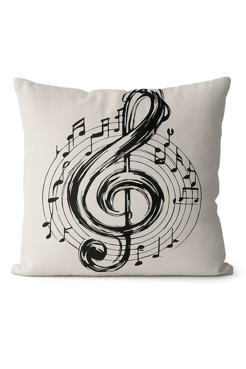 housse de coussin décorative notes de musique pour intérieur ou voiture