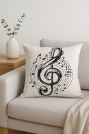 housse de coussin décorative notes de musique pour intérieur ou voiture
