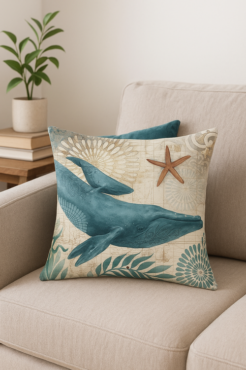 housse de coussin décorative tortue marine motif animal