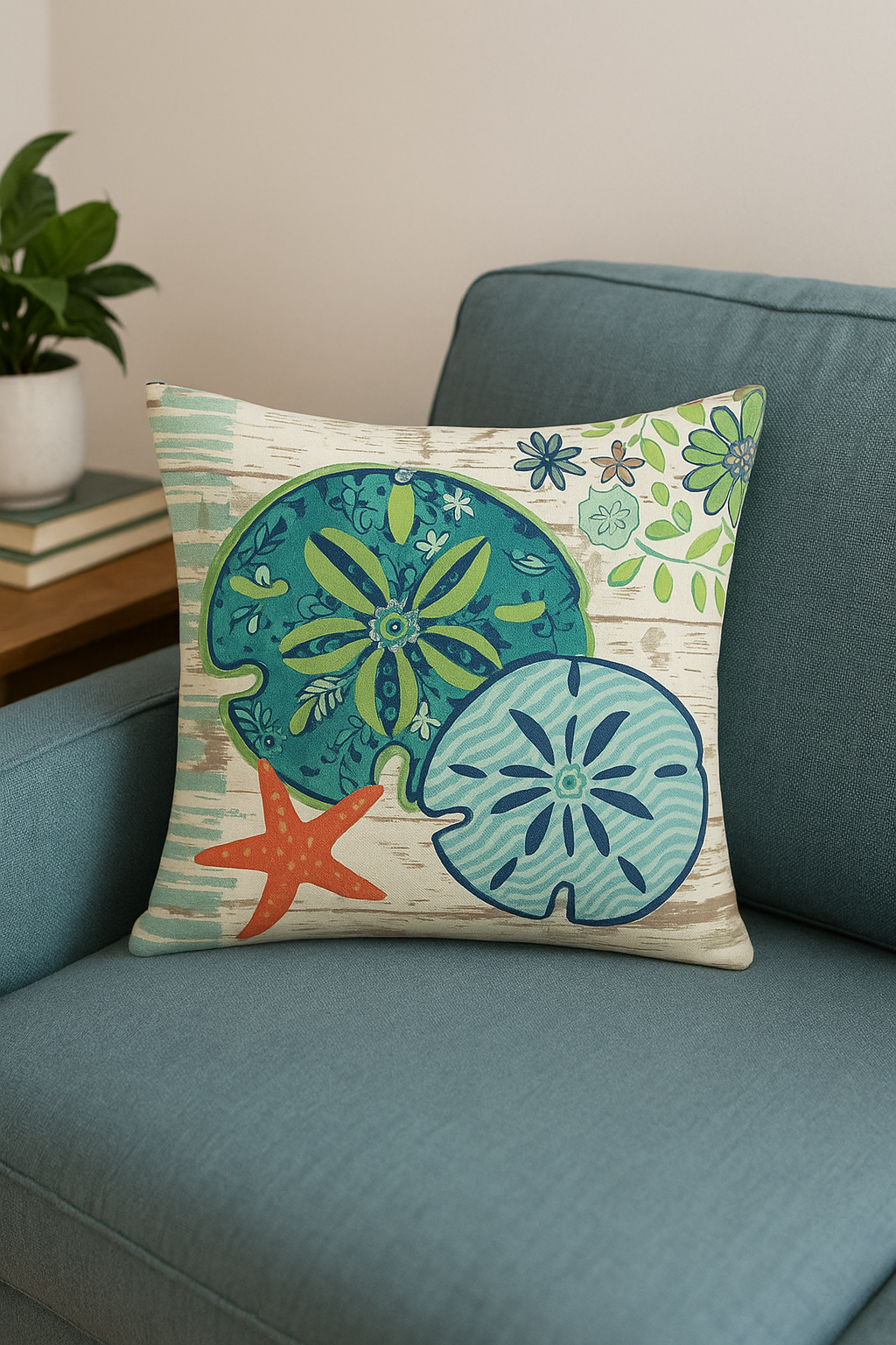 housse de coussin décorative tortue marine motif animal - vue 3 sur 2