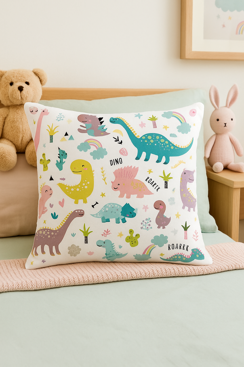 housse de coussin dinosaure mignon pour décoration intérieure