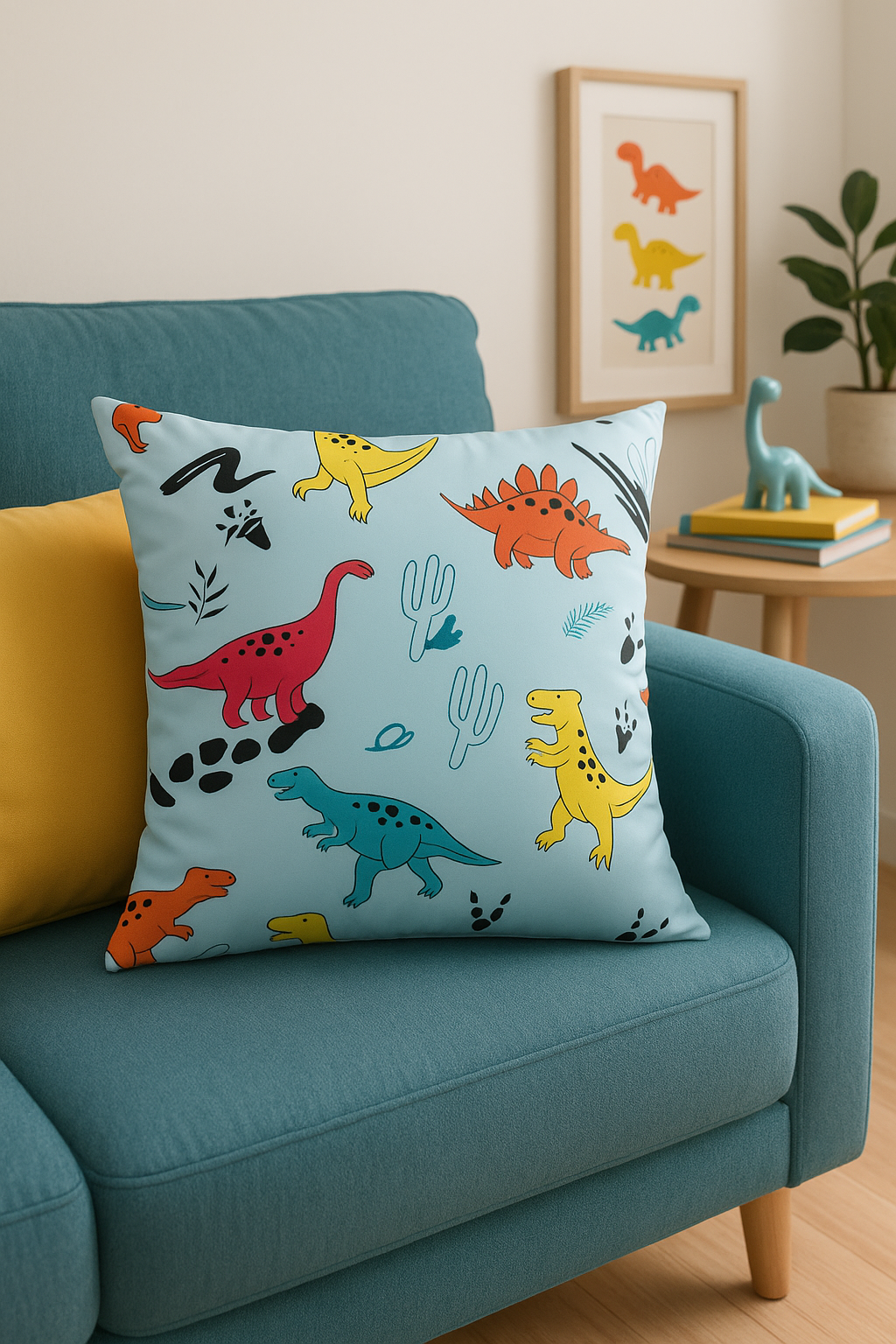 housse de coussin dinosaure mignon pour décoration intérieure - vue 3 sur 2