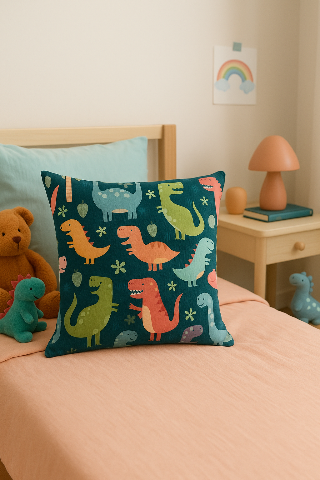 housse de coussin dinosaure mignon pour décoration intérieure élégante