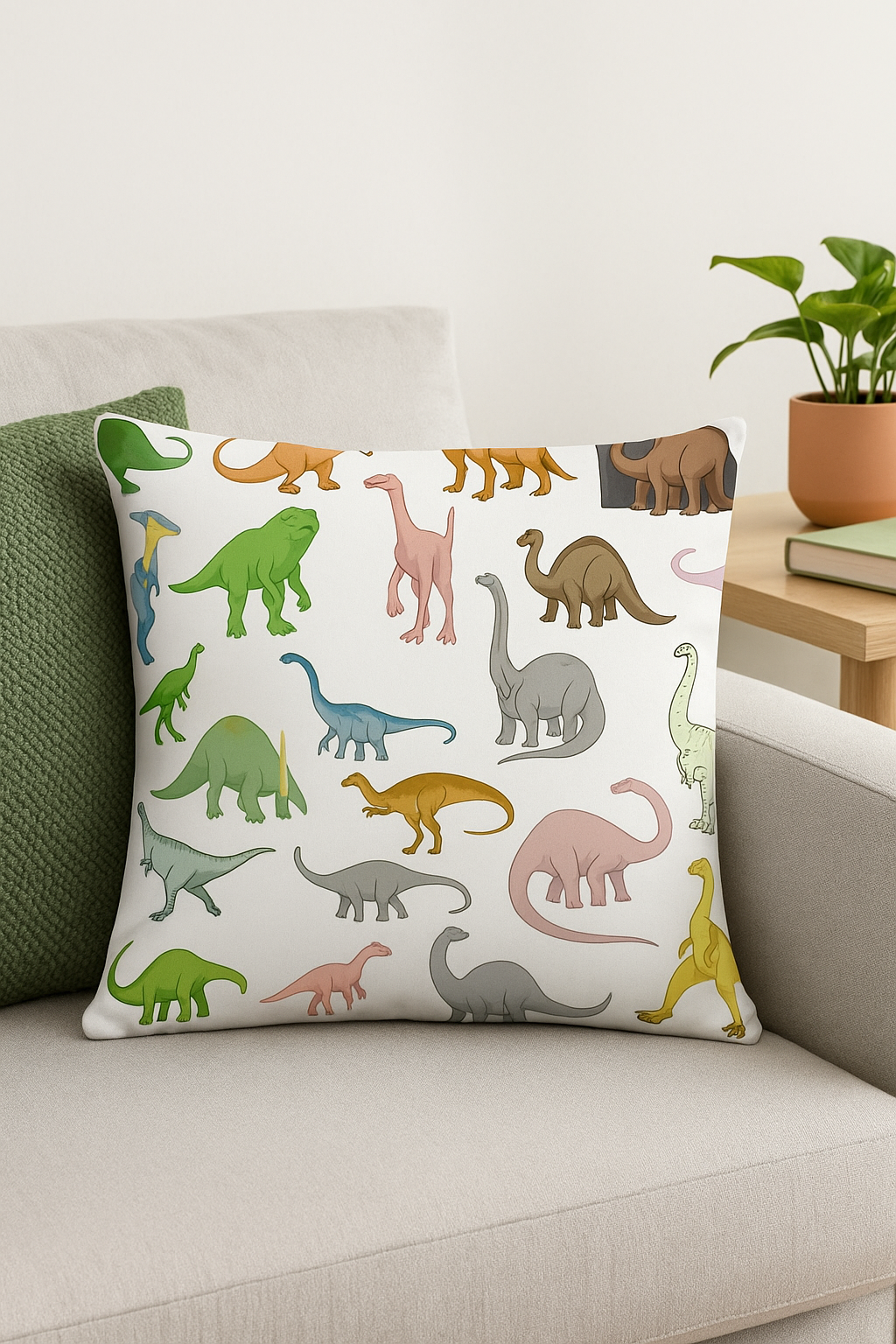 housse de coussin dinosaure mignon pour décoration maison