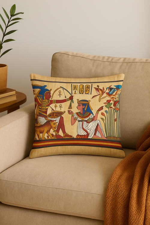 housse de coussin égyptienne pour décoration de salon - vue 2 sur 2
