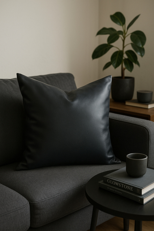 housse de coussin en similicuir pour canapé et salon - vue 2 sur 2