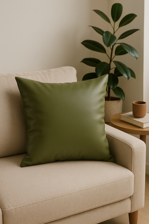 housse de coussin en similicuir pour canapé et salon