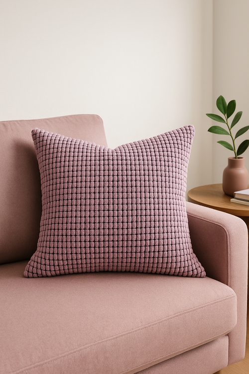 housse de coussin en velours côtelé coloris uni 40 à 70 cm