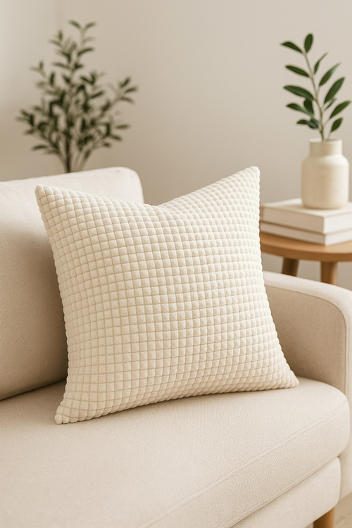 housse de coussin en velours côtelé décoratif pour canapé ou lit - vue 2 sur 2