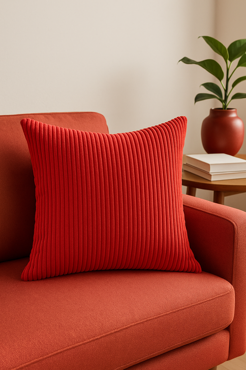 housse de coussin en velours côtelé rayé 45 50 60 cm - vue 2 sur 2