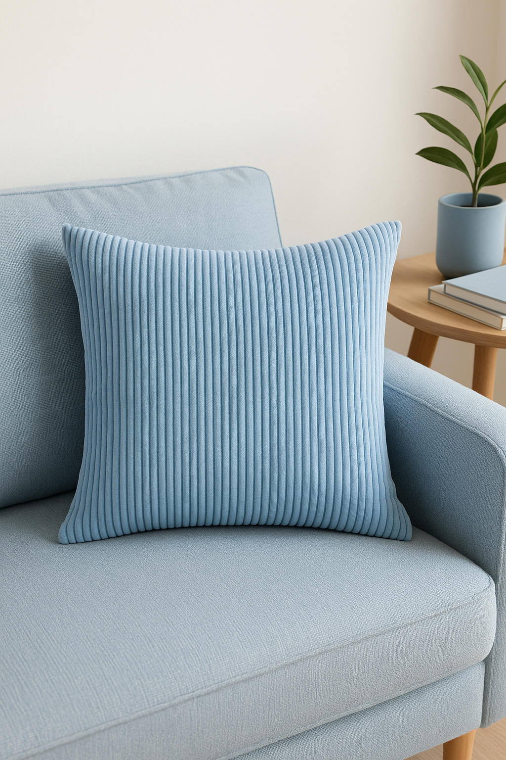 housse de coussin en velours côtelé rayé plusieurs tailles disponibles - vue 3 sur 2