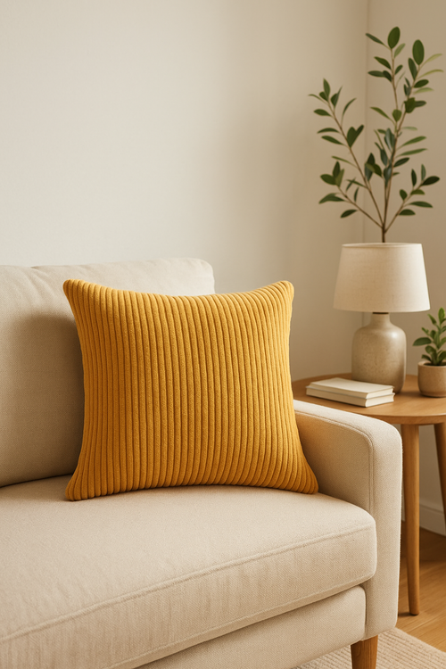 housse de coussin en velours côtelé rayé plusieurs tailles disponibles
