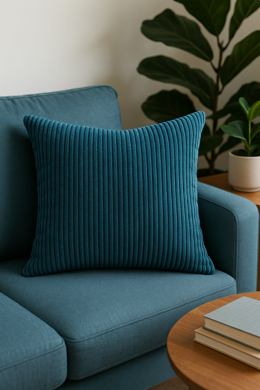 housse de coussin en velours côtelé rayé plusieurs tailles disponibles - vue 3 sur 2