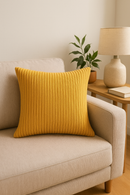 housse de coussin en velours côtelé rayé pour déco classique