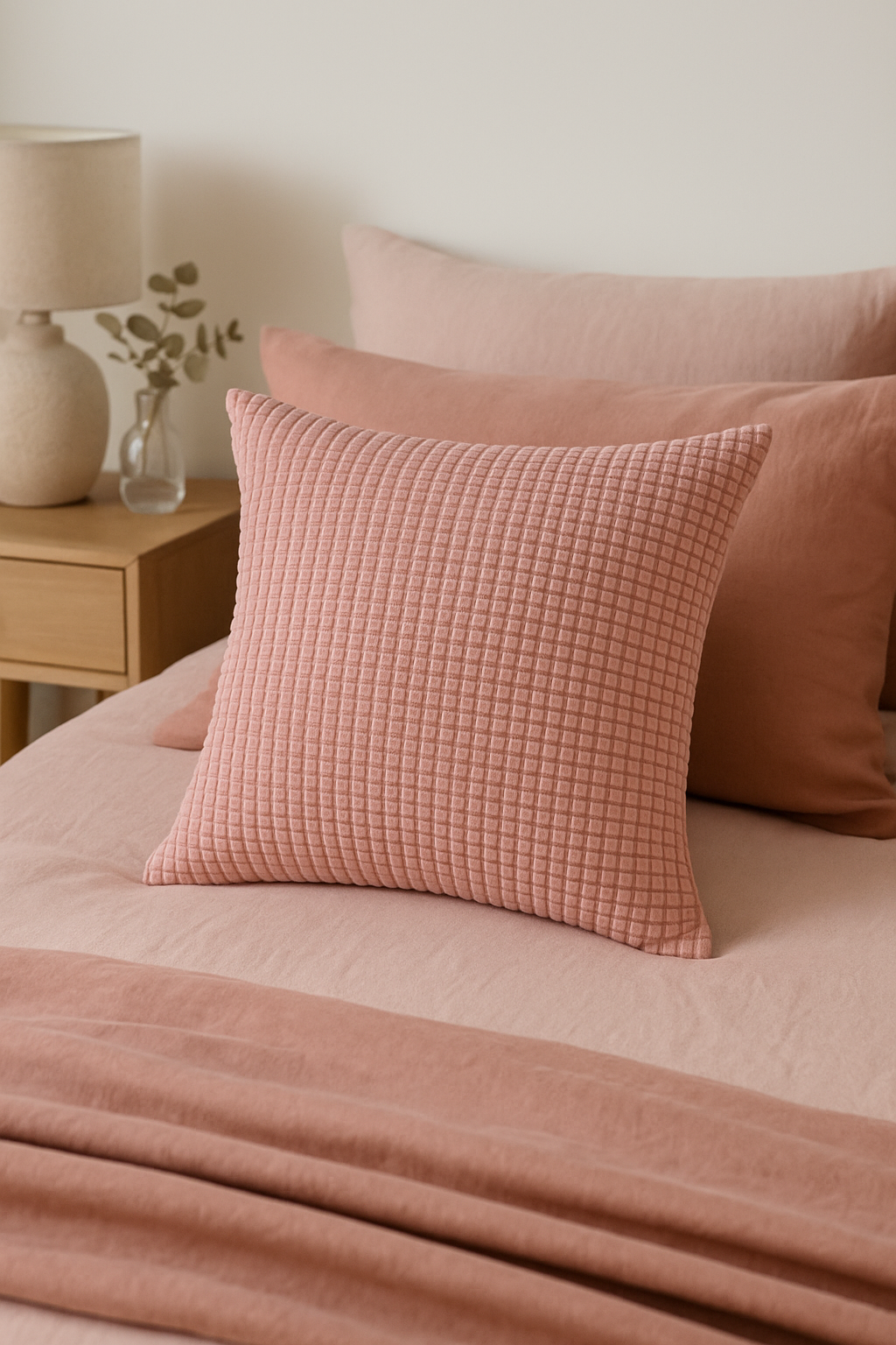 housse de coussin en velours côtelé uni 40 à 70 cm - vue 3 sur 2