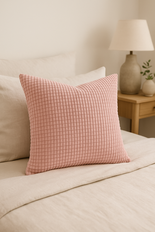 housse de coussin en velours côtelé unie plusieurs tailles disponibles - vue 2 sur 2