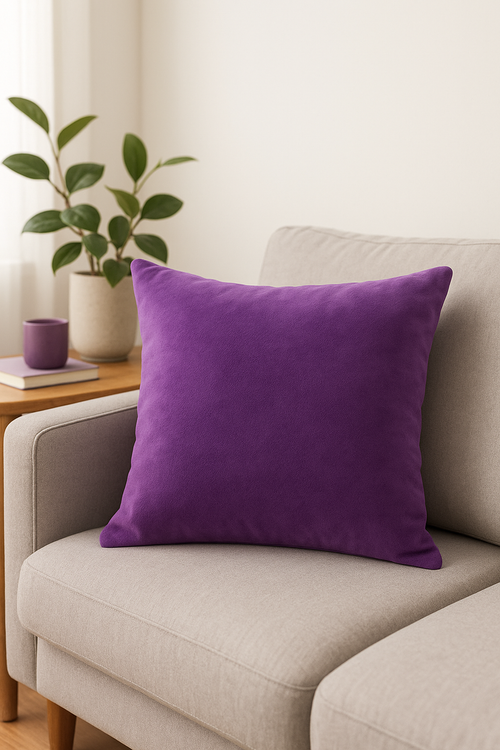 housse de coussin en velours polyester ultra doux 25 couleurs disponible - vue 2 sur 2