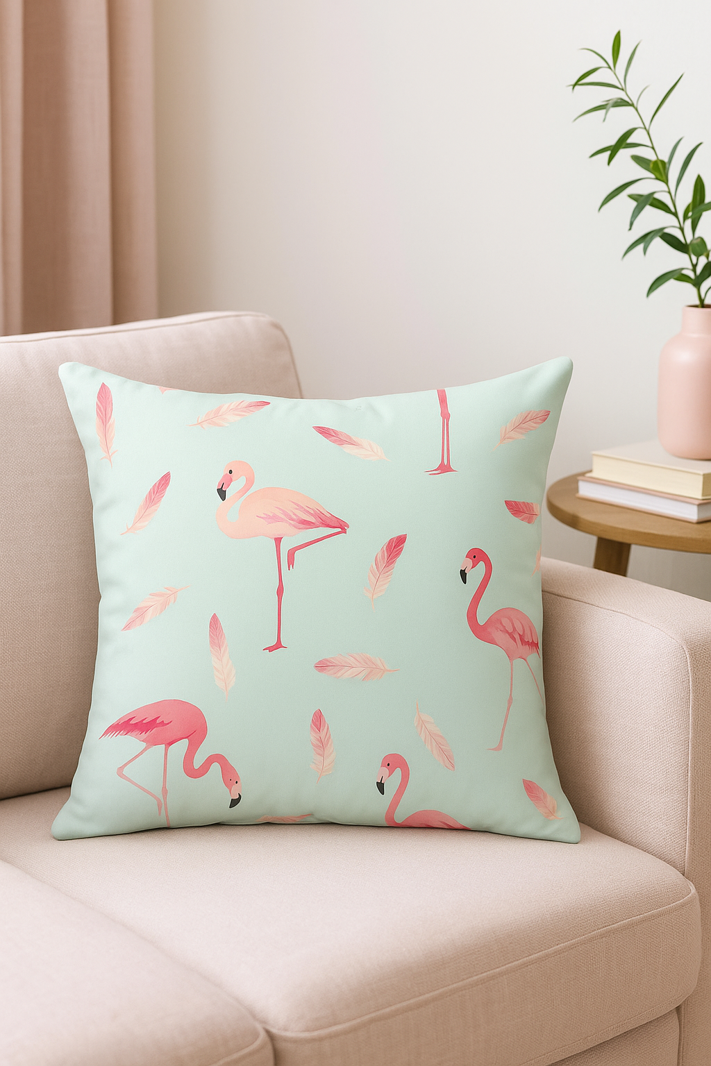 housse de coussin flamant rose tropical 45 cm créatif pour canapé - vue 3 sur 2
