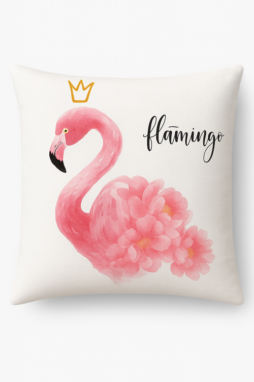 housse de coussin flamant rose tropical 45 cm x 45 cm décoratif