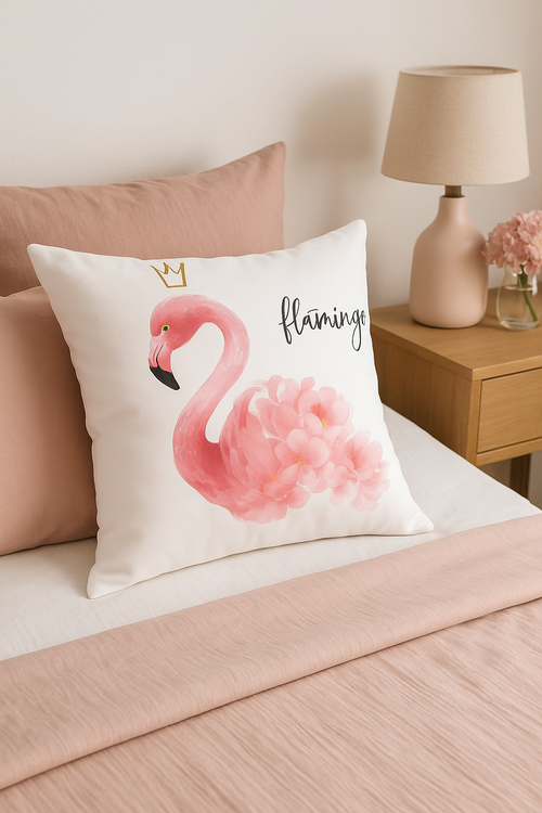 housse de coussin flamant rose tropical 45 cm x 45 cm décoratif