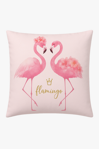 housse de coussin flamant rose tropical 45x45 cm décoratif