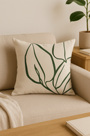 housse de coussin floral vert style abstrait imprimé sur une face