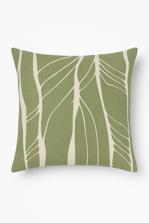 housse de coussin floral vert style abstrait imprimé sur une seule face