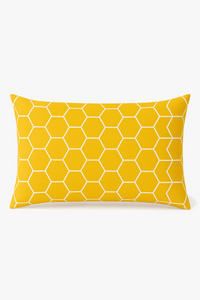 housse de coussin géométrique jaune pour décoration intérieure