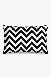housse de coussin géométrique marbrée noir et blanc 30 x 50 cm