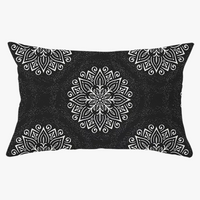 housse de coussin géométrique noir et jaune 30 x 50 cm