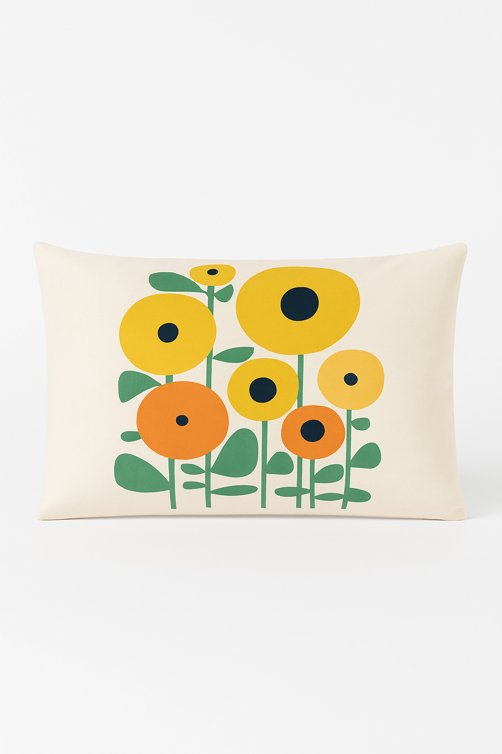 housse de coussin géométrique arc-en-ciel et végétal