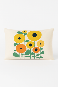 housse de coussin géométrique arc-en-ciel et végétal
