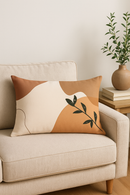 housse de coussin géométrique arc-en-ciel et végétal décoratif