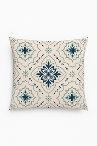 housse de coussin géométrique bleu foncé pour décoration intérieure