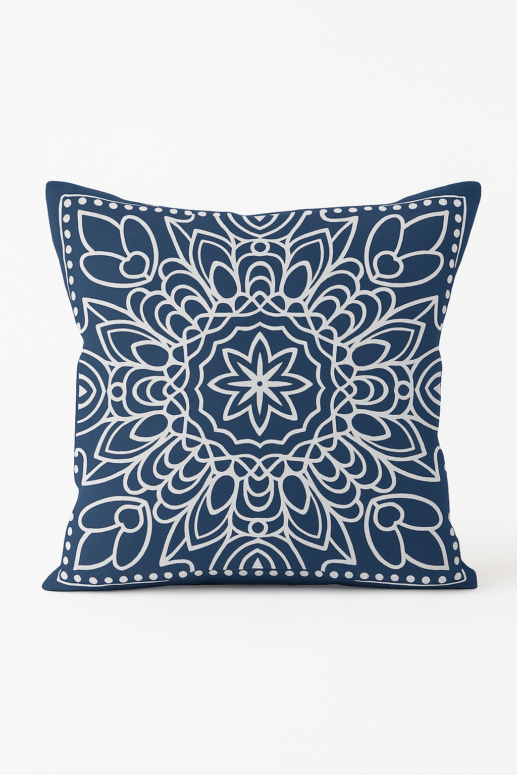 housse de coussin géométrique bleu marine moderne et élégante